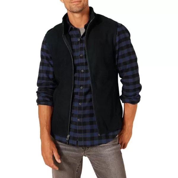 Amazon Essentials Mens FullZip Polar Fleece Vest Available in Big amp TallRecycled Polyester Black