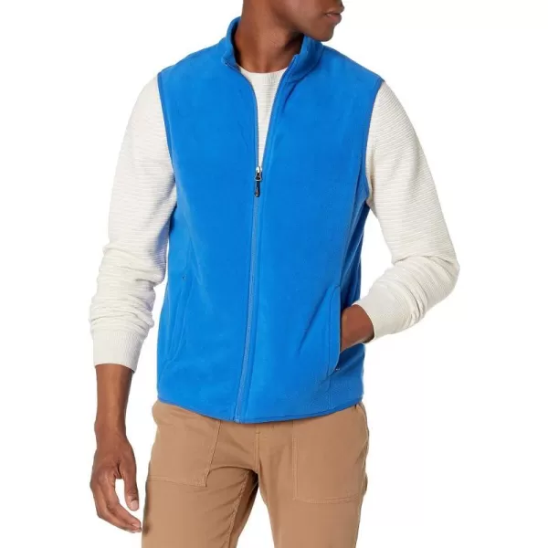 Amazon Essentials Mens FullZip Polar Fleece Vest Available in Big amp TallRecycled Polyester Cobalt Blue