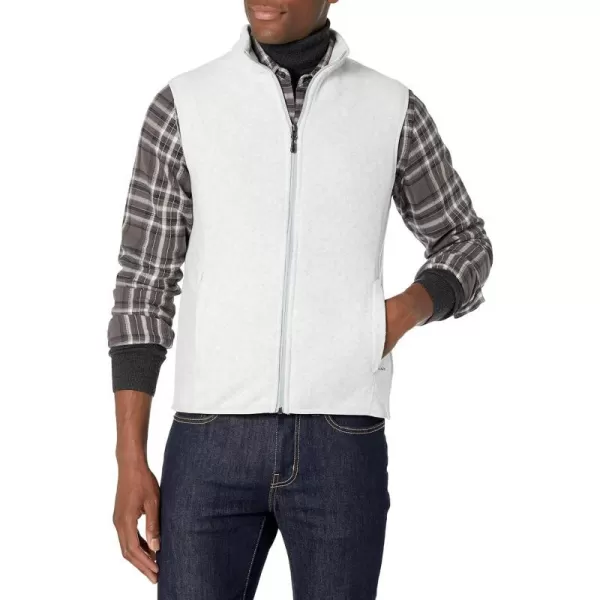 Amazon Essentials Mens FullZip Polar Fleece Vest Available in Big amp TallRecycled Polyester Light Grey Heather