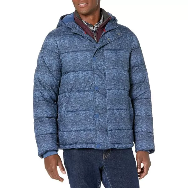 Amazon Essentials Mens Heavyweight Hooded Puffer CoatBlue Heather