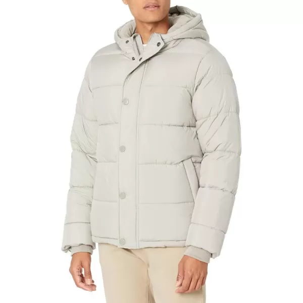 Amazon Essentials Mens Heavyweight Hooded Puffer CoatLight Grey