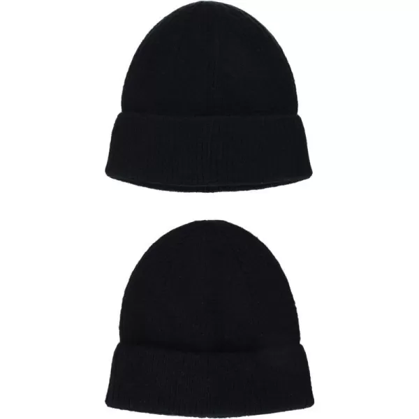 Amazon Essentials Mens Knit Beanie Hat Pack of 2BlackBlack