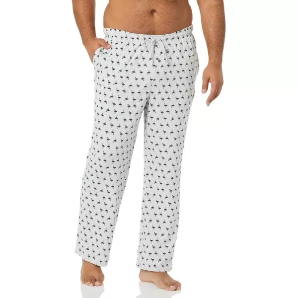 Amazon Essentials Mens Knit Pajama PantGrey Flamingo