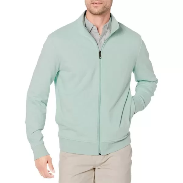 Amazon Essentials Mens Lightweight French Terry FullZip Mock Neck SweatshirtMint Green