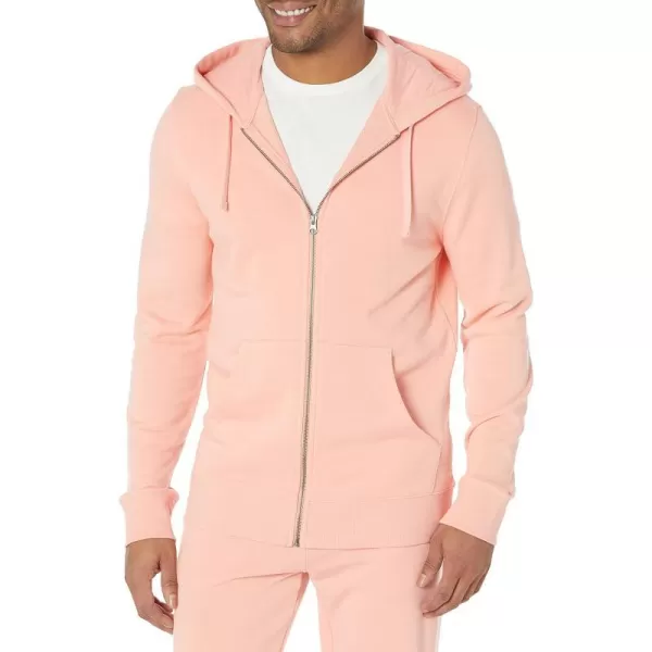 Amazon Essentials Mens Lightweight LongSleeve French Terry FullZip Hooded Sweatshirt Available in Big amp TallPeach