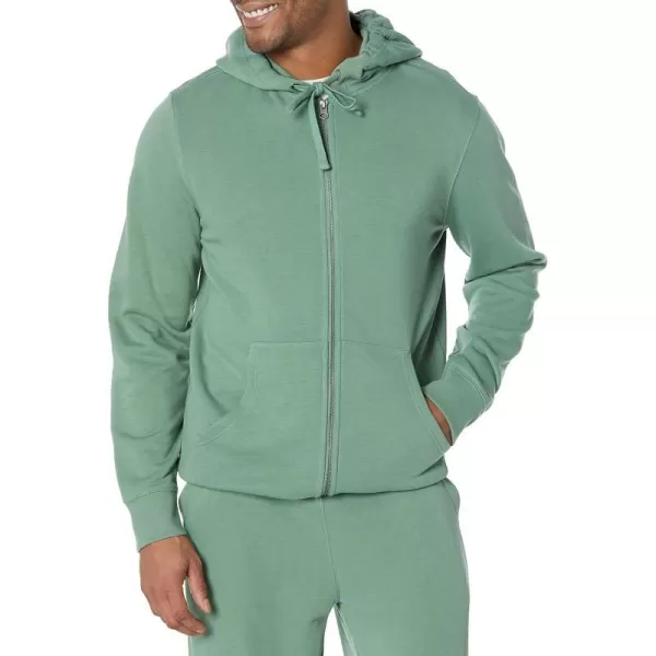 Amazon Essentials Mens Lightweight LongSleeve French Terry FullZip Hooded Sweatshirt Available in Big amp TallSage Green