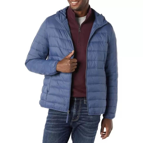 Amazon Essentials Mens Lightweight WaterResistant Packable Hooded Puffer JacketIndigo