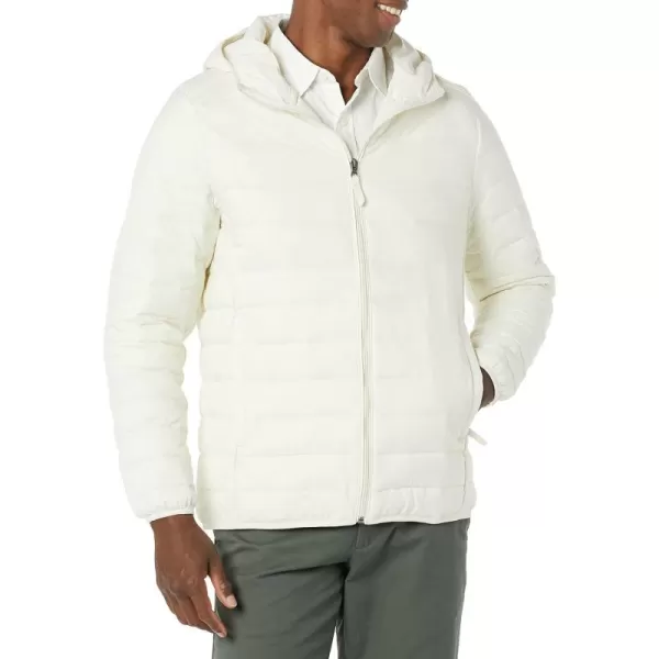 Amazon Essentials Mens Lightweight WaterResistant Packable Hooded Puffer JacketLight Beige