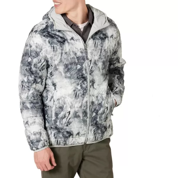 Amazon Essentials Mens Lightweight WaterResistant Packable Hooded Puffer JacketMarble Print