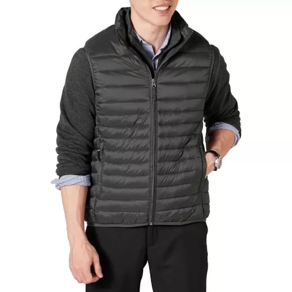 Amazon Essentials Mens Lightweight WaterResistant Packable Puffer VestDark Grey