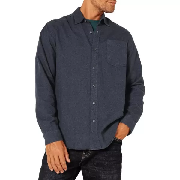 Amazon Essentials Mens LongSleeve Flannel Shirt Available in Big amp TallBlack