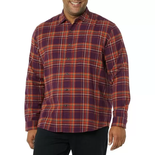 Amazon Essentials Mens LongSleeve Flannel Shirt Available in Big amp TallPlum Plaid