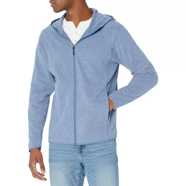 Amazon Essentials Mens LongSleeve Hooded FullZip Polar Fleece JacketBlue Heather