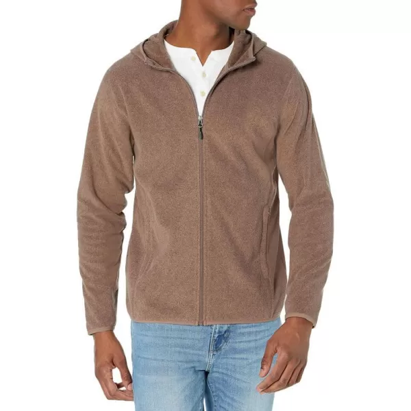 Amazon Essentials Mens LongSleeve Hooded FullZip Polar Fleece JacketBrown Heather