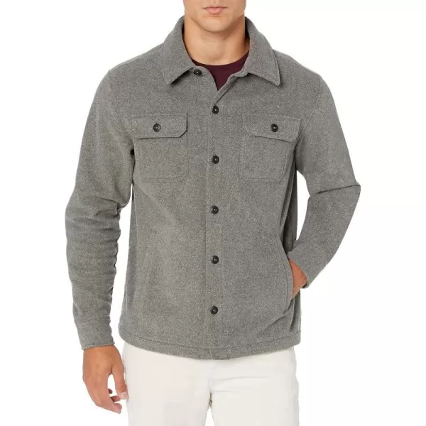 Amazon Essentials Mens LongSleeve Polar Fleece Shirt JacketCharcoal Heather