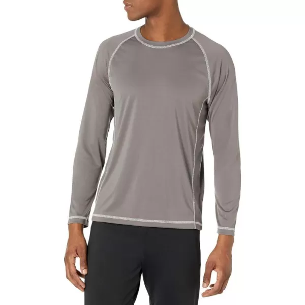 Amazon Essentials Mens LongSleeve QuickDry UPF 50 Swim TeeCharcoal