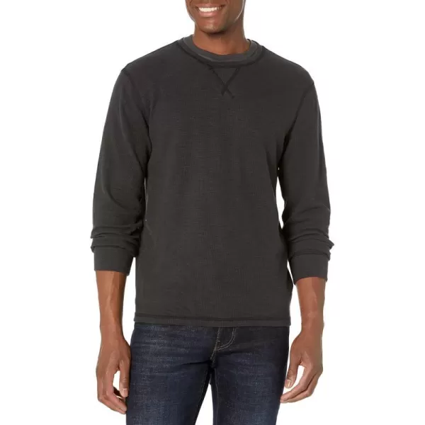 Amazon Essentials Mens LongSleeve Slub Thermal Crewneck Previously GoodthreadsBlack