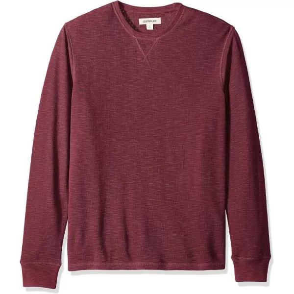 Amazon Essentials Mens LongSleeve Slub Thermal Crewneck Previously GoodthreadsBurgundy