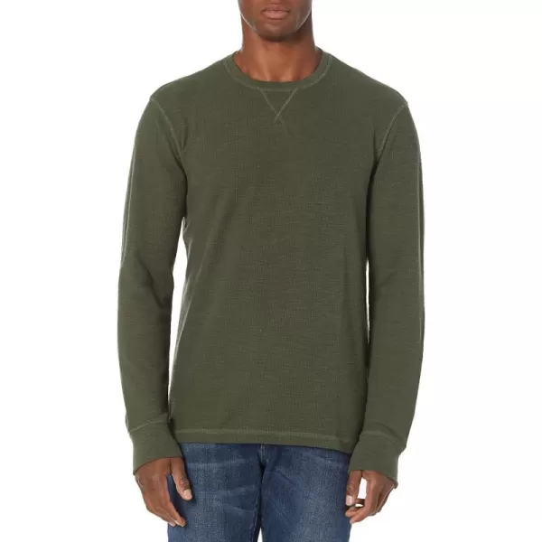 Amazon Essentials Mens LongSleeve Slub Thermal Crewneck Previously GoodthreadsOlive