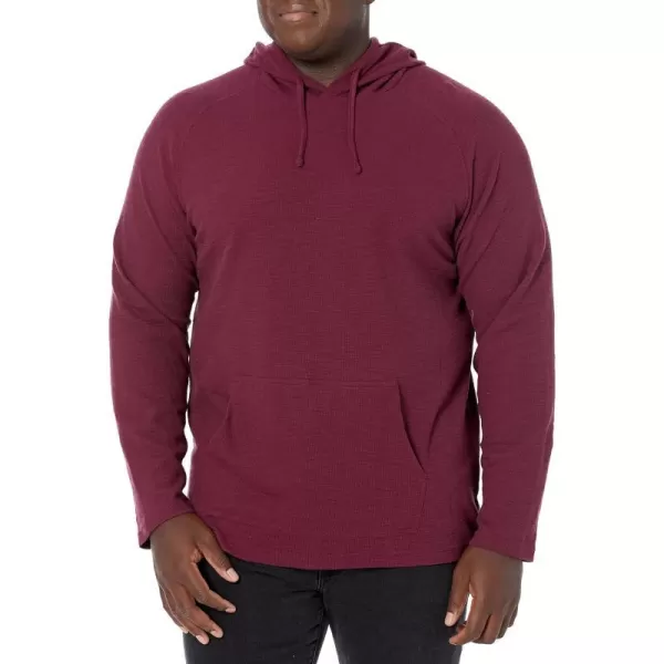 Amazon Essentials Mens LongSleeve Slub Thermal Pullover Hoodie Previously GoodthreadsBurgundy