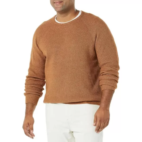 Amazon Essentials Mens LongSleeve Soft Touch Crewneck SweaterDark Camel