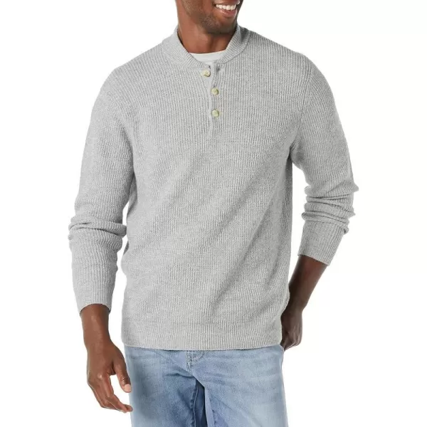 Amazon Essentials Mens LongSleeve Soft Touch Henley SweaterMedium Grey Heather