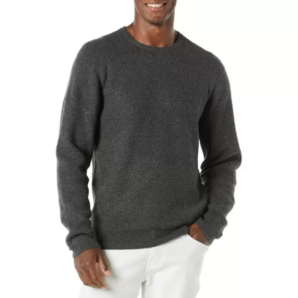 Amazon Essentials Mens LongSleeve Soft Touch Waffle Stitch Crewneck SweaterCharcoal Heather