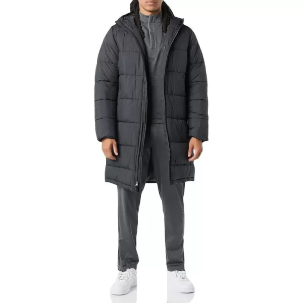 Amazon Essentials Mens LongerLength Heavyweight Hooded Puffer JacketDark Grey