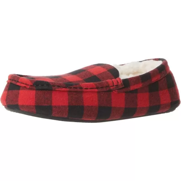 Amazon Essentials Mens Moccasin SlipperPolyester Black Red Buffalo Check