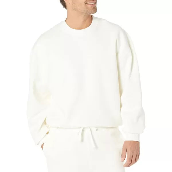 Amazon Essentials Mens OversizedFit Crewneck Sweatshirt Available in Big amp TallEggshell White