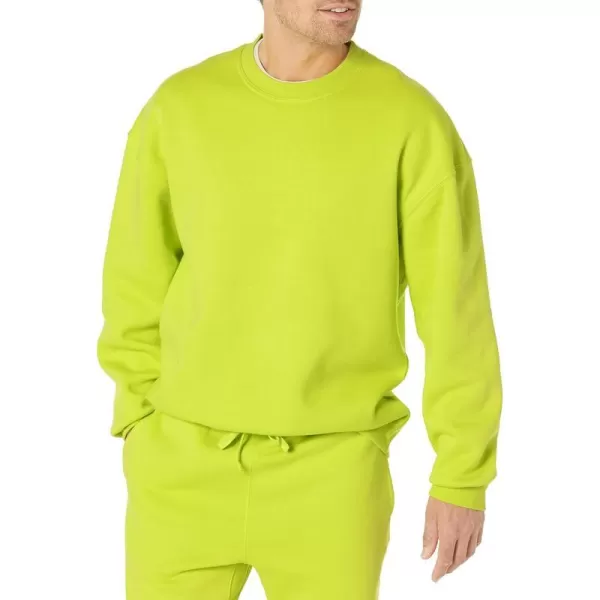 Amazon Essentials Mens OversizedFit Crewneck Sweatshirt Available in Big amp TallLime Green