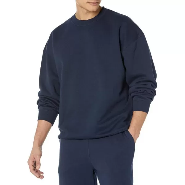 Amazon Essentials Mens OversizedFit Crewneck Sweatshirt Available in Big amp TallNavy