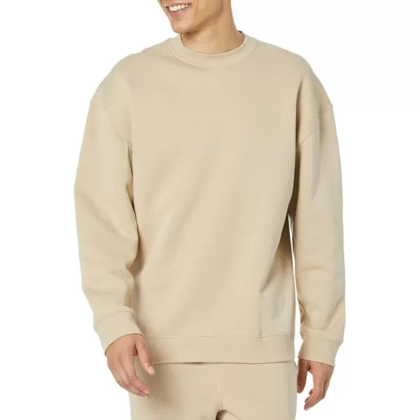 Amazon Essentials Mens OversizedFit Crewneck Sweatshirt Available in Big amp TallTan