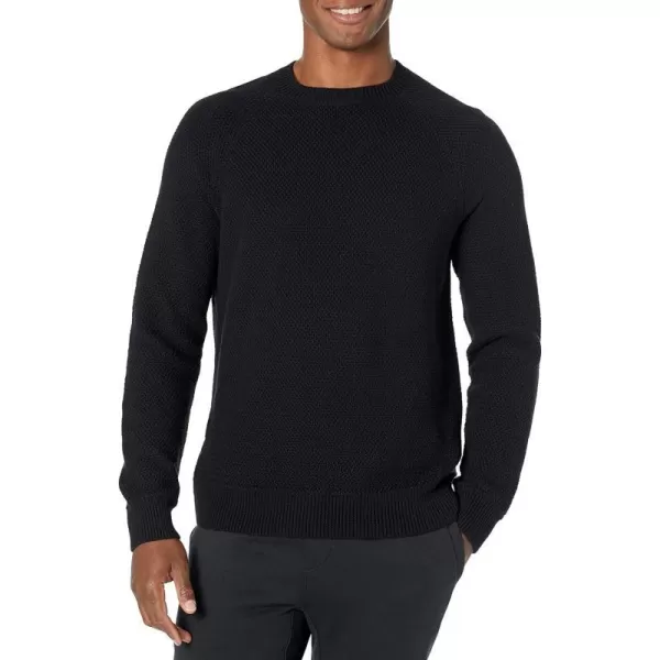 Amazon Essentials Mens OversizedFit Textured Cotton Crewneck SweaterBlack