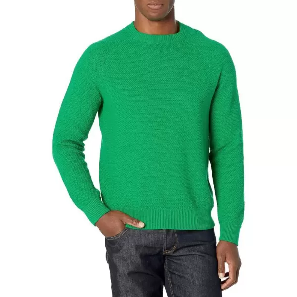 Amazon Essentials Mens OversizedFit Textured Cotton Crewneck SweaterGreen