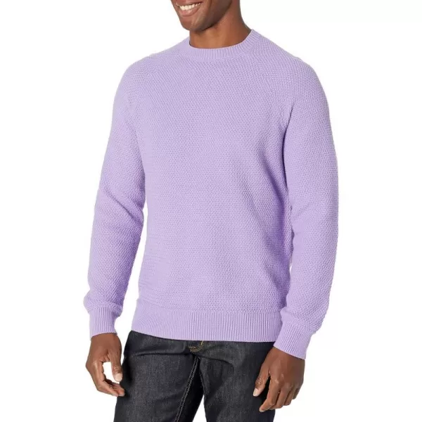 Amazon Essentials Mens OversizedFit Textured Cotton Crewneck SweaterLavender