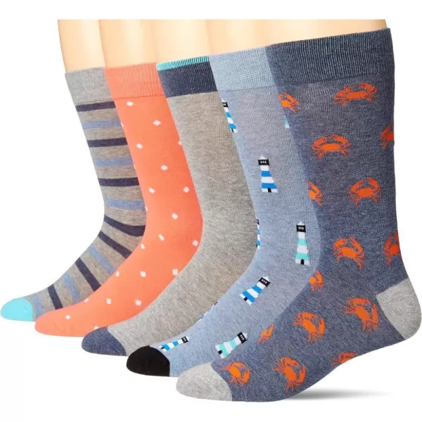 Blue/Grey/Navy Crab/Orange Dots/Stripe