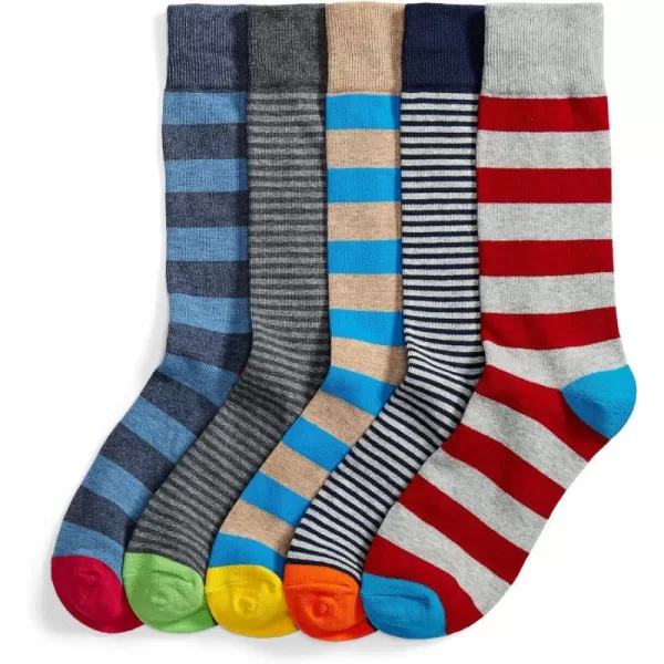 Amazon Essentials Mens Patterned Socks Previously Goodthreads 5 PairsStripe