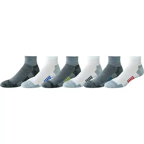 Amazon Essentials Mens Performance Cotton Cushioned Athletic Ankle Socks 6 PairsGreyWhite