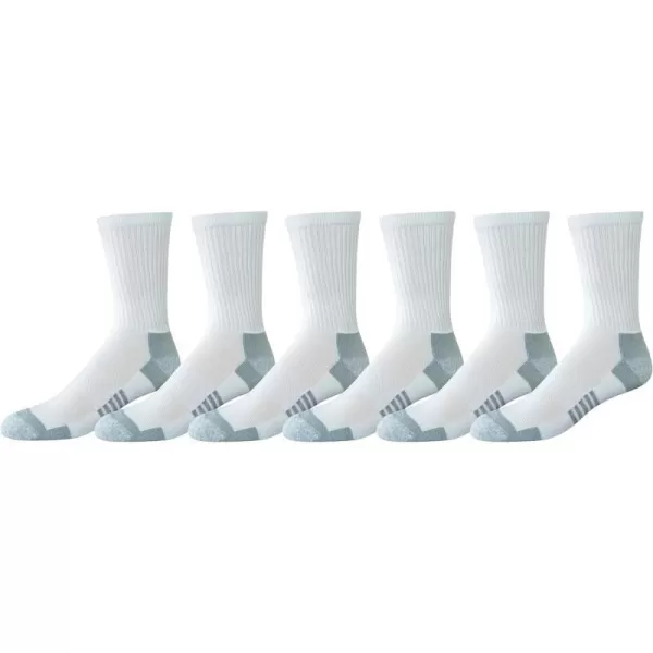 Amazon Essentials Mens Performance Cotton Cushioned Athletic Crew Socks 6 PairsWhite