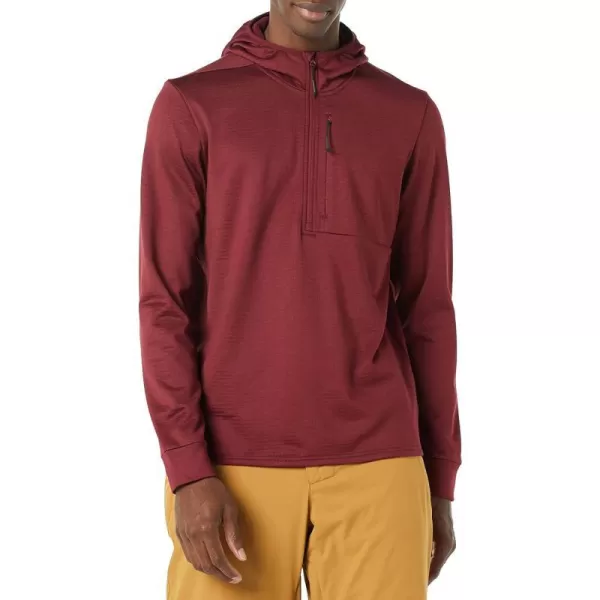 Amazon Essentials Mens Performance Ski Midlayer FullZip HoodieBurgundy