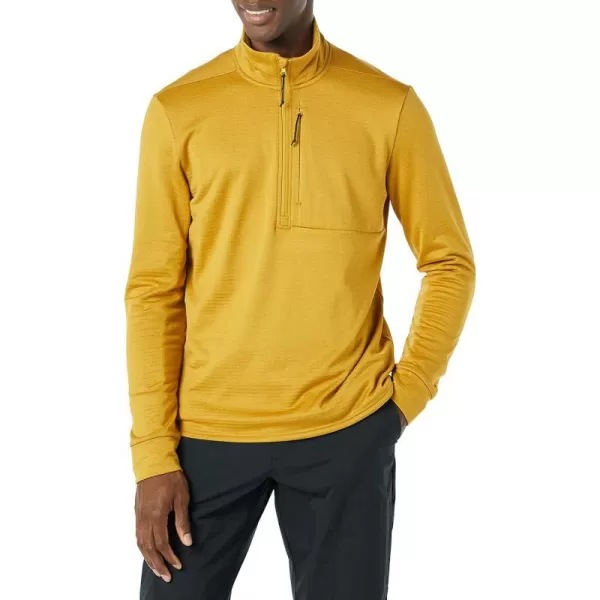 Amazon Essentials Mens Performance Ski Midlayer QuarterZipGold