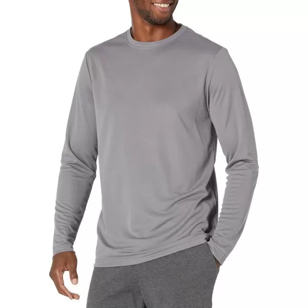 Amazon Essentials Mens Performance Tech LongSleeve TShirtMedium Grey