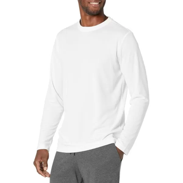 Amazon Essentials Mens Performance Tech LongSleeve TShirtWhite