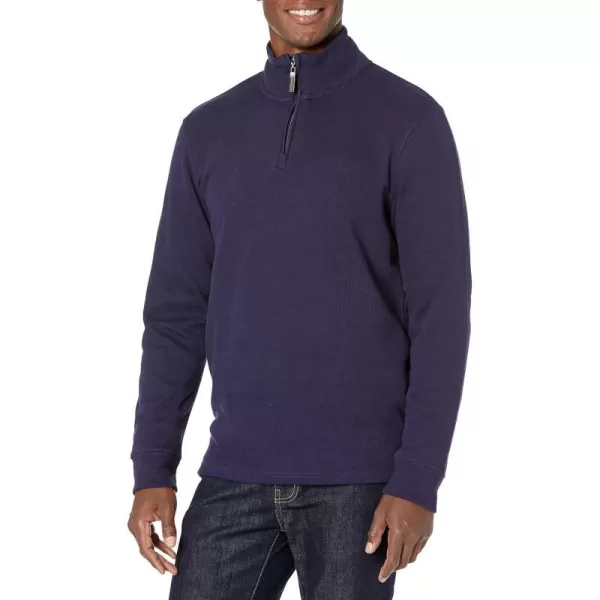 Amazon Essentials Mens QuarterZip French Rib SweaterNavy