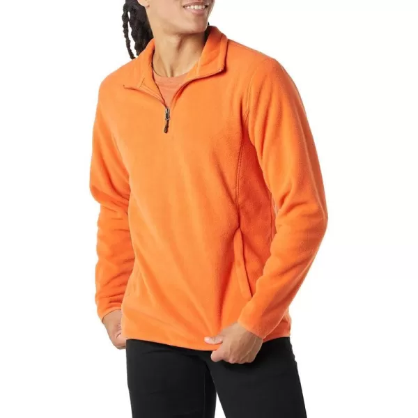 Amazon Essentials Mens QuarterZip Polar Fleece JacketPolyester Orange