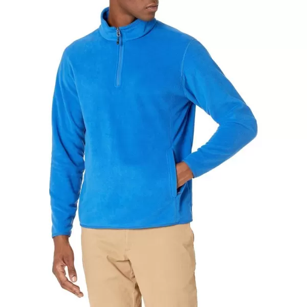 Amazon Essentials Mens QuarterZip Polar Fleece JacketRecycled Polyester Cobalt Blue