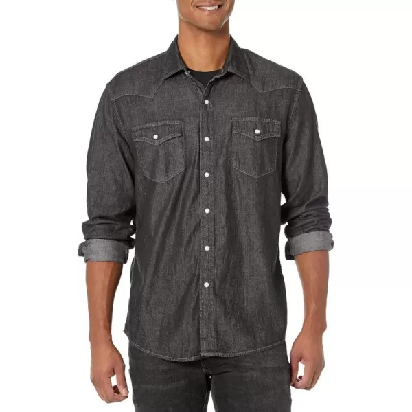 Amazon Essentials Mens RegularFit LongSleeve Denim ShirtBlack