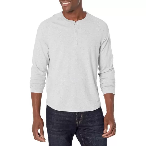 Amazon Essentials Mens RegularFit LongSleeve Henley Shirt Available in Big amp TallLight Grey Heather