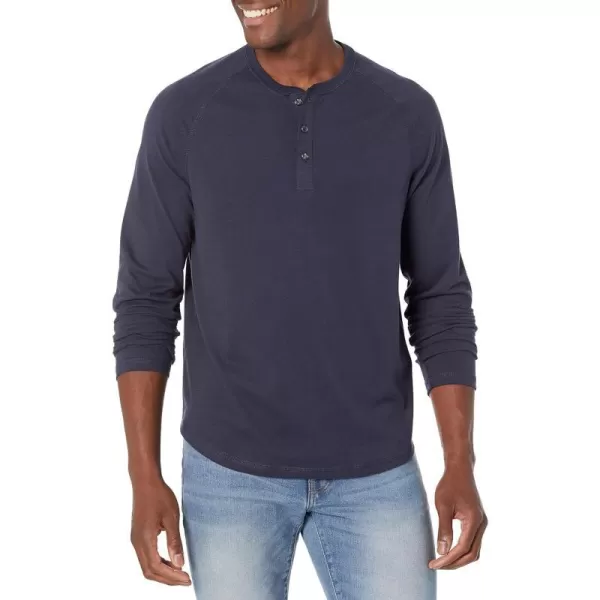 Amazon Essentials Mens RegularFit LongSleeve Henley Shirt Available in Big amp TallNavy